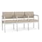 Lesro Lenox Steel 3 Seater with Center Arms, Stone (Beige) Seat, Stone Back, 64.5 W 24.5 L 32 H LS3103 - alternate 1